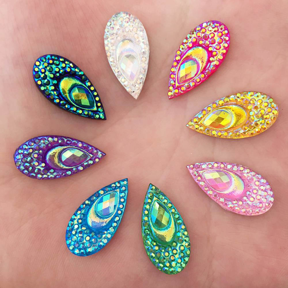 Embellishment Glue Craft - 40 PCS Resin 10*20 Mm Titik