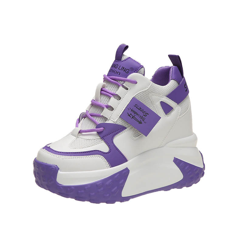 Guipure Lace Panel - Sepatu Sneakers Wanita Platform Tinggi 9.5CM,