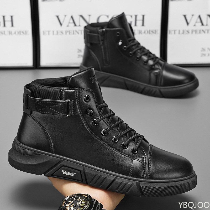 Guipure Lace Panel - Sepatu pria high top baru musim