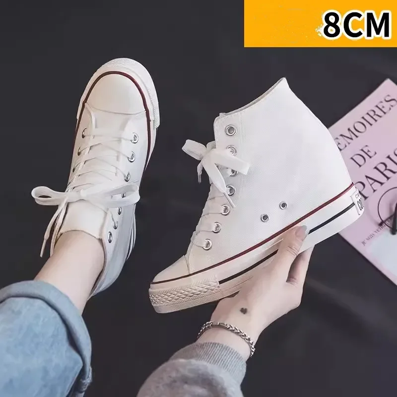 Guipure Lace Panel - Sepatu Kanvas Platform Tinggi 8cm untuk