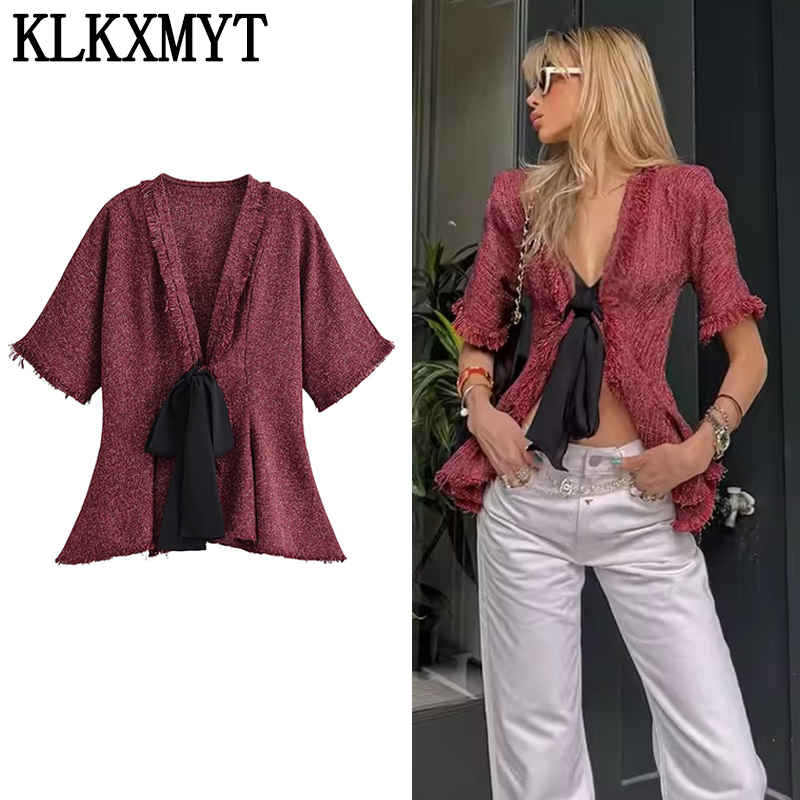 Tassel Fringe Trim - KLKXMYT Kemeja Wanita Elegan Berenda Seksi