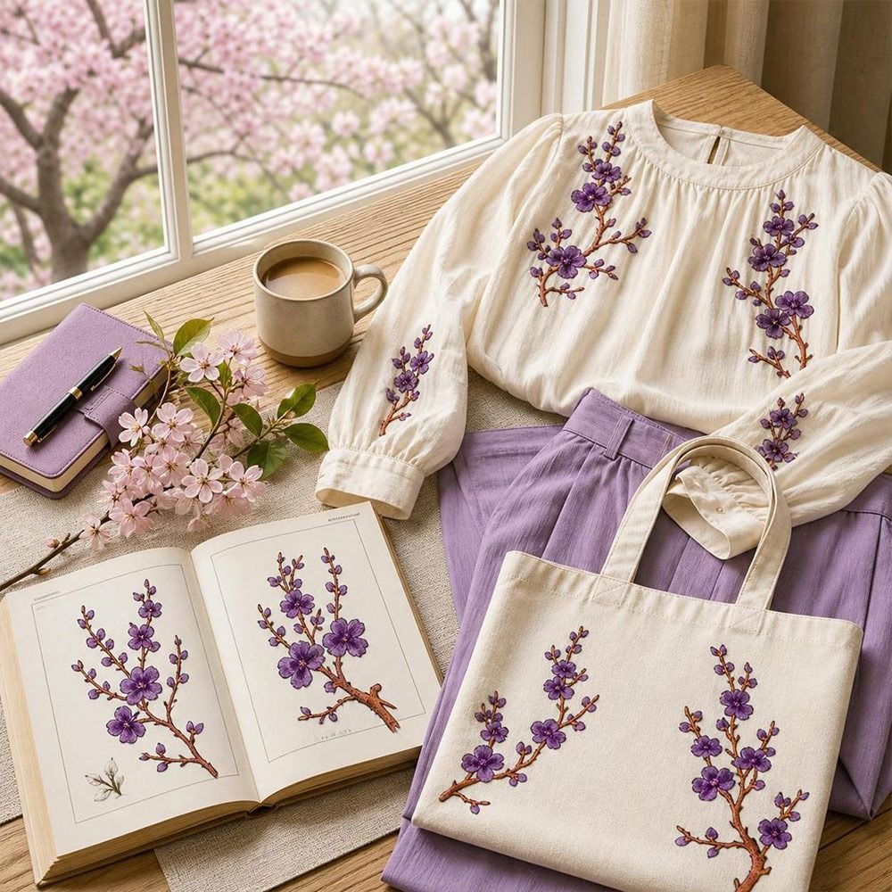 Applique Patch Flower - Patch Bunga Sakura DIY untuk Disetrika
