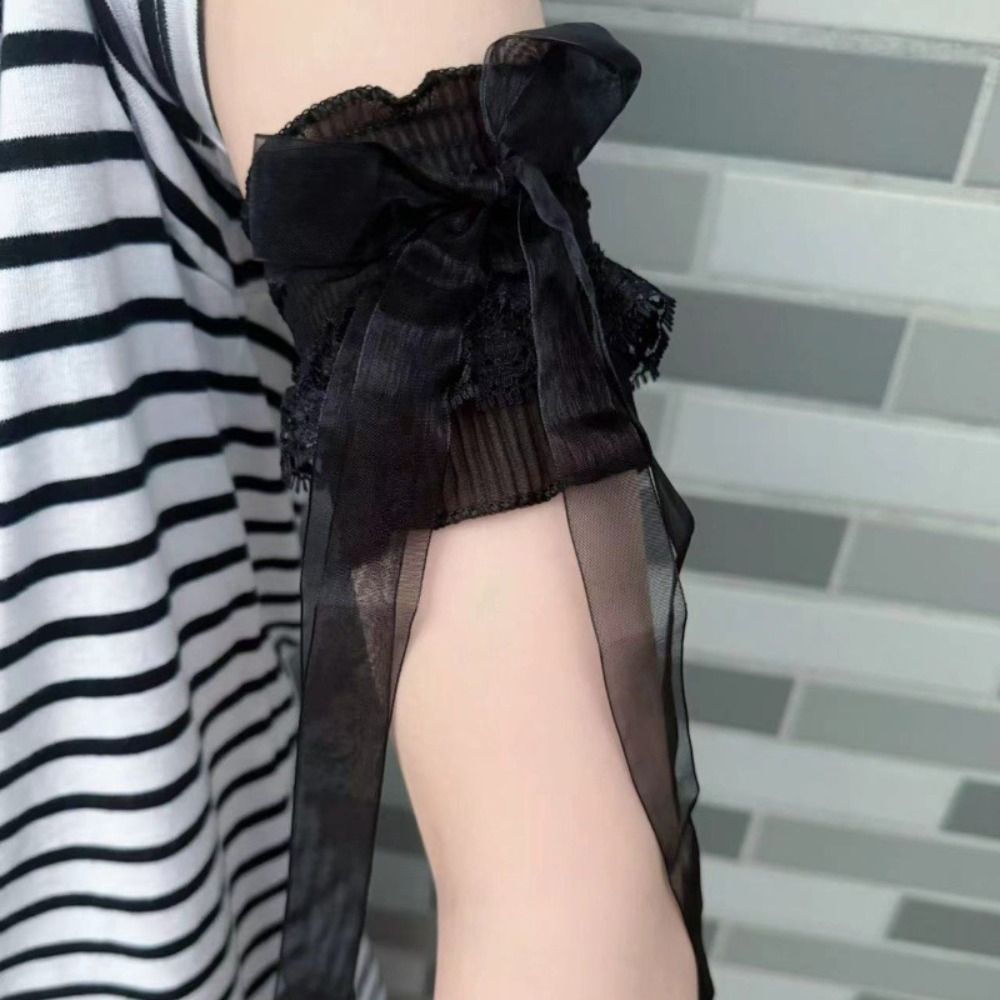 Lengan Palsu Berenda Gaya Loli - Elastic Lace Trim ulasan dan harga