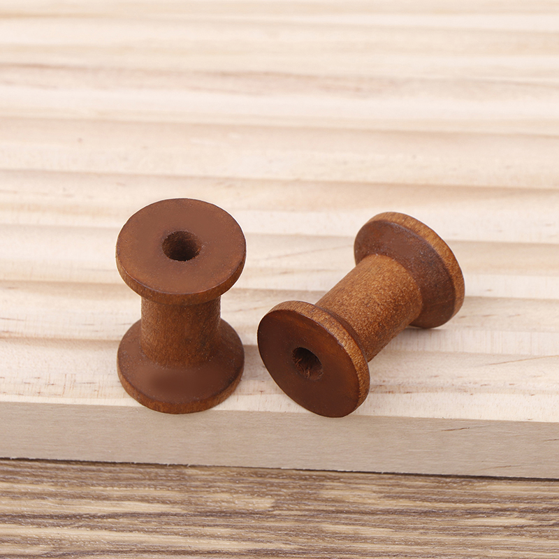 10 buah Spool kayu antik Organ - Organza Ribbon Spool ulasan dan harga