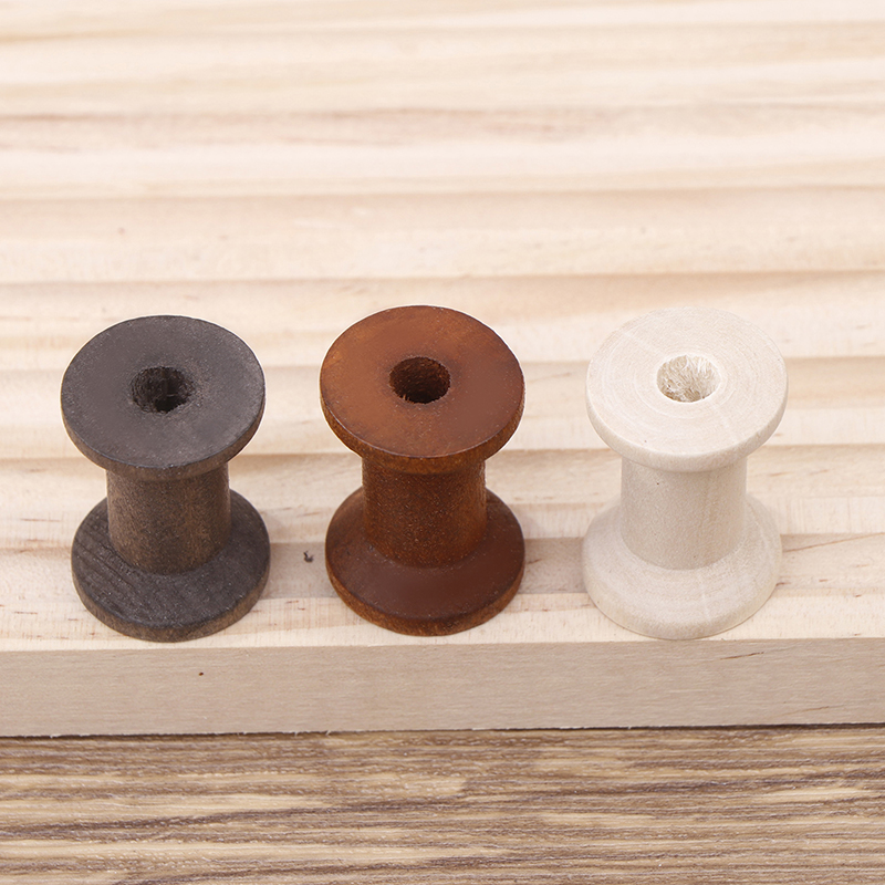 10 buah Spool kayu antik Organ - Organza Ribbon Spool ulasan dan harga