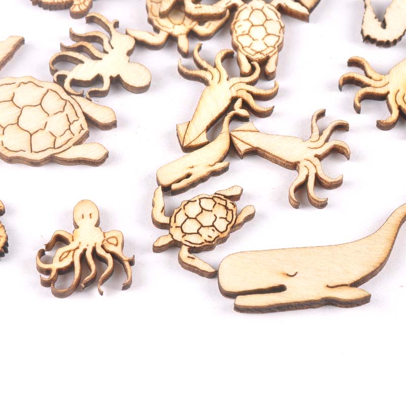 20Pcs 25-40Mm Penyu/Kuda/Paus  - Craft Embellishment ulasan dan harga