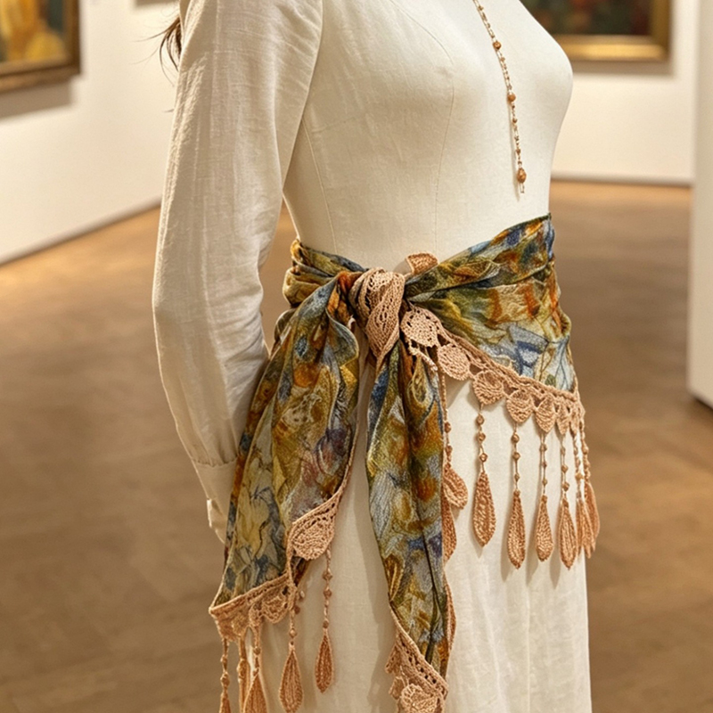 Syal Pinggang Renda Bunga Anti - Tassel Fringe Trim ulasan dan harga