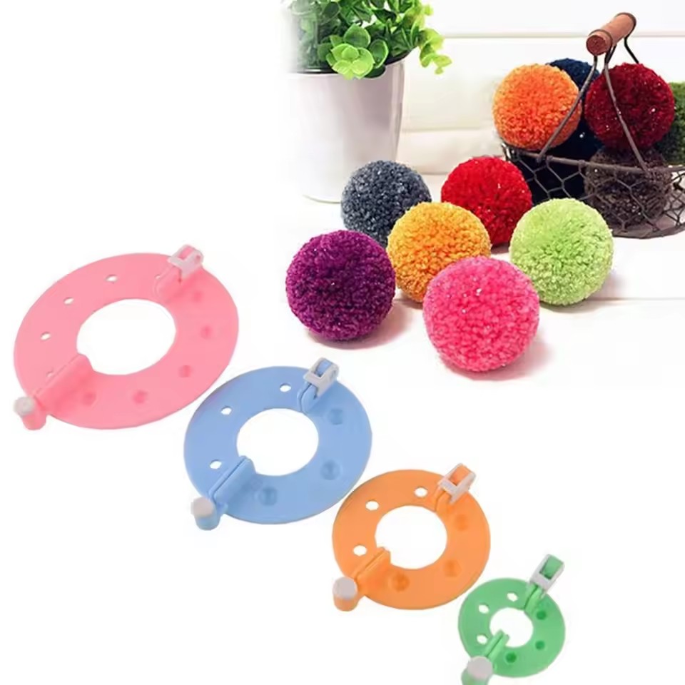 8PCS 4 Ukuran Alat Pembuat Bol - Pom Pom Maker Tool ulasan dan harga