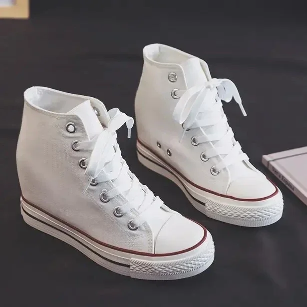 Sepatu Kanvas Platform Tinggi  - Guipure Lace Panel ulasan dan harga