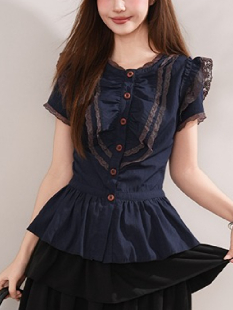 Set 2 Potong Pakaian Wanita Je - Elastic Lace Trim ulasan dan harga
