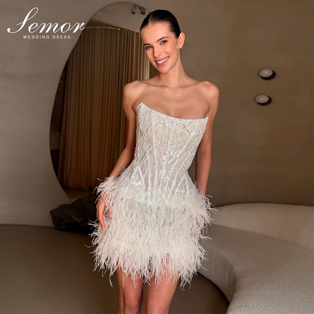 Gaun Pengantin Pendek Semor Ex - Tassel Fringe Trim ulasan dan harga