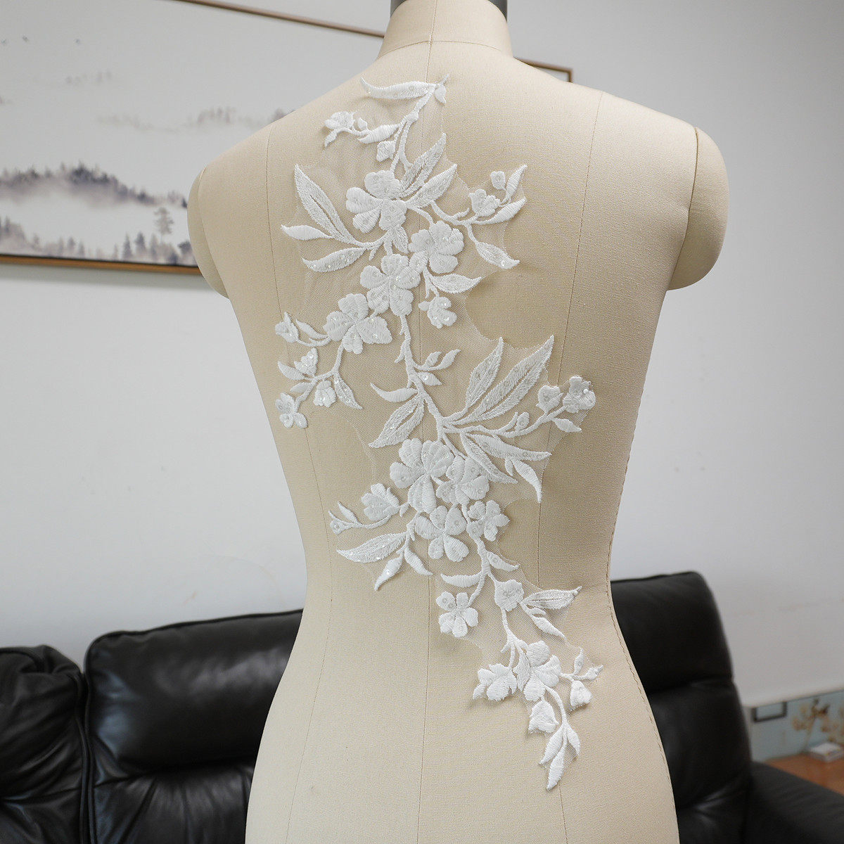 Aplikasi Payet Daun Bunga Puti - Craft Embellishment ulasan dan harga